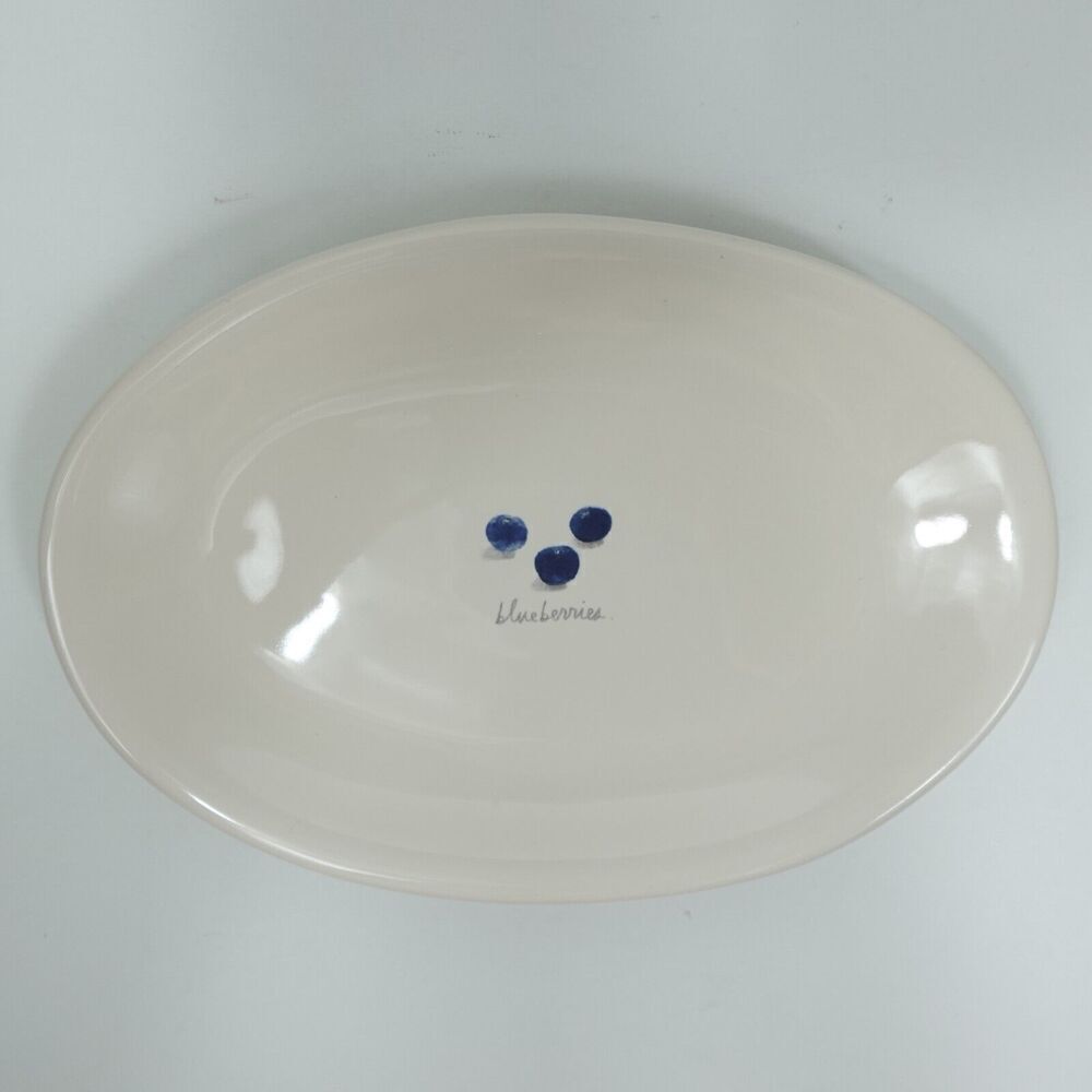 Rae Dunn Artisan Collection By Magenta Blue Berries Small Oval Dish